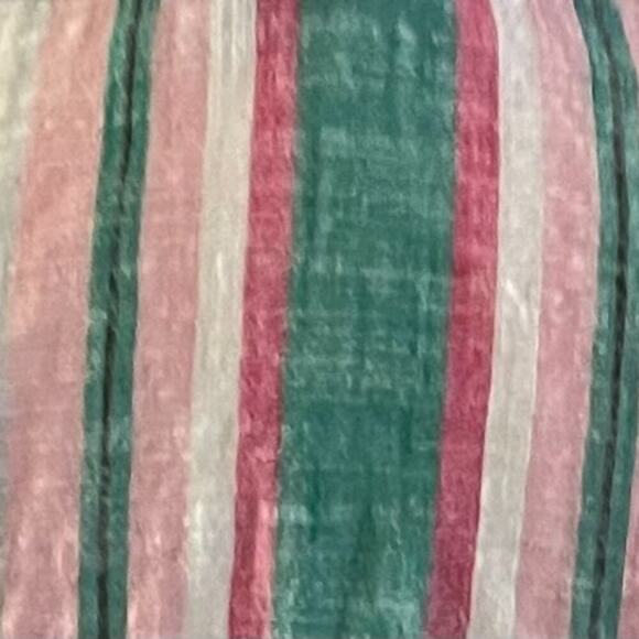 Unique Spectrum Cotton Pastel Striped 3/4 Sleeve Button Down Shirt, Pocket, S - Picture 5 of 13